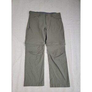 Eddie Bauer Convertable Hiking Pants‎ Mens 38x30 * Green Stretch Lightweight EUC